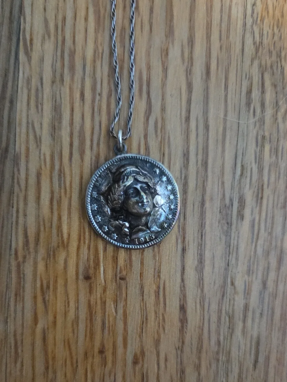 Silver-Tone Medallion Pendant Necklace And Cuff Links